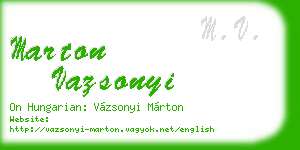 marton vazsonyi business card